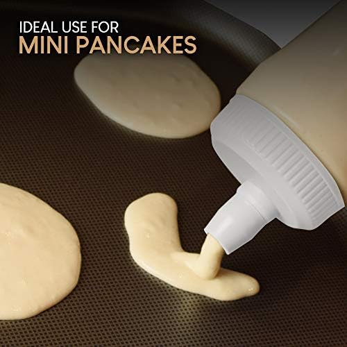 EXULTIMATE Pancake Batter Dispenser Pen 3 Cups Drip Proof Silicone Nozzle
