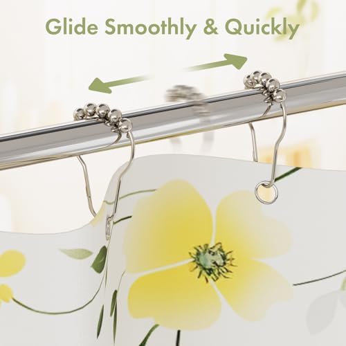 Amazer Decorative Stainless Steel Shower Curtain Hooks Set of 12