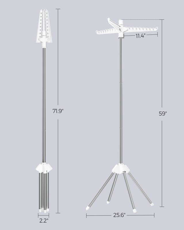 SONGMICS Folding Laundry Drying Rack with 3 Rotatable Arms
