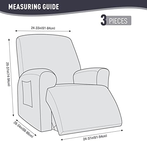 KinCam Recliner Chair Covers Dark Gray 1 Seater