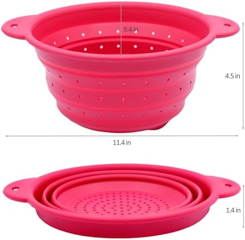 FUSMYE 2 in 1 Collapsible Colander Bowl Set