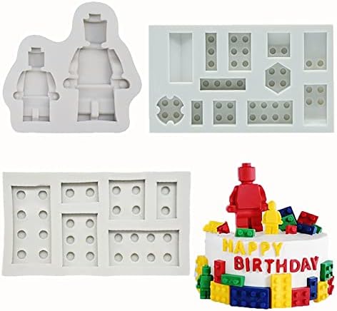 Guratapa 3pcs Building Bricks Robots Silicone Molds