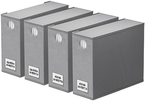 SpaceAid 4 Pack Sheet Organizers Storage Container Gray