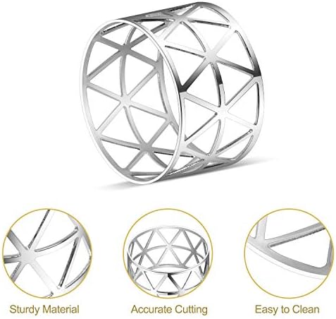 Kposiya 20 Piece Silver Napkin Ring Set