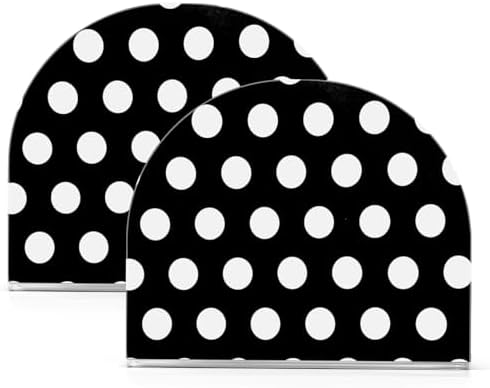 Caikeny Acrylic Napkin Holder Black White Polka Dot