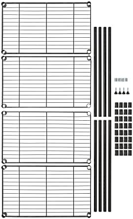 Amazon Basics 4 Shelf Steel Wire Storage Rack Black 48 Inches