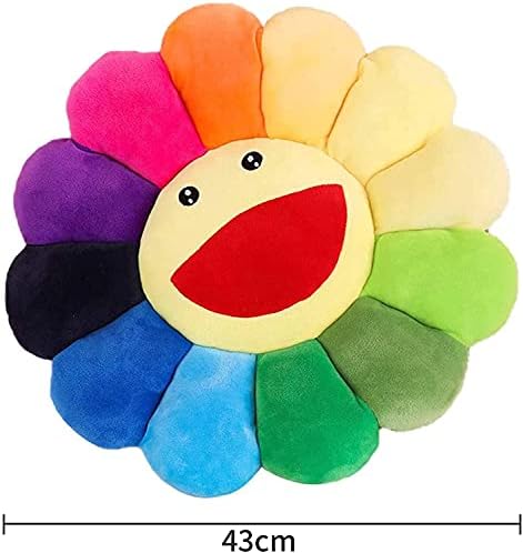 SNEPOO Smile Face Plush Rainbow Floor Pillow