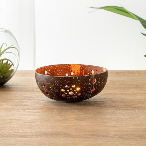 Restaurantware Coco Casa Coconut Shell Candle Holders 10 Reusable Tealight Holders