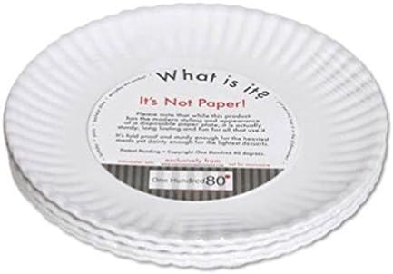 180 Degrees 9 Inch Reusable White Dinner Plate Set of 4