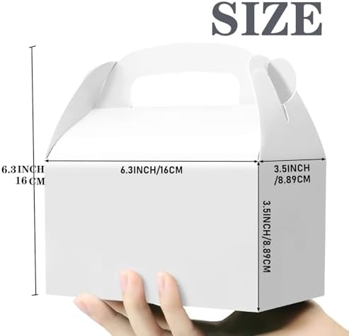 30-Pack White Party Favor Treat Boxes with Handles
