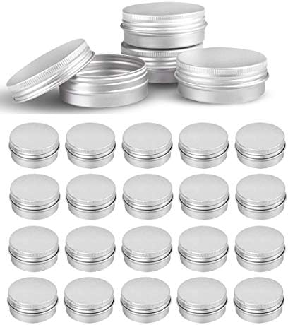 48 Pcs 1 Oz Silver Aluminum Cans with Screw Top Lids