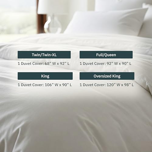 California Design Den King Duvet Cover White 400 Thread Count Sateen