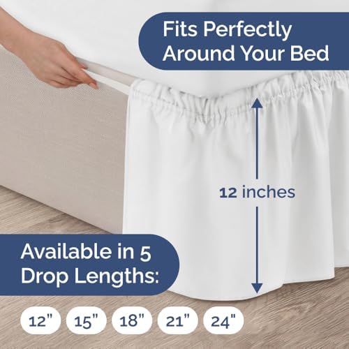 Wrap Around Dust Ruffle Bed Skirt - White - Queen Size
