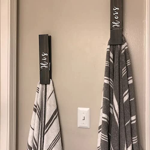 Custom Towel Hooks with Personalized Name Wooden Clothespins