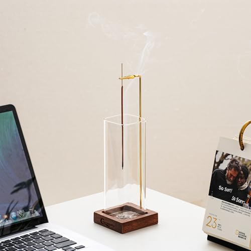 CEREMONY Incense Holder with Glass Ash Catcher and 20 Sticks