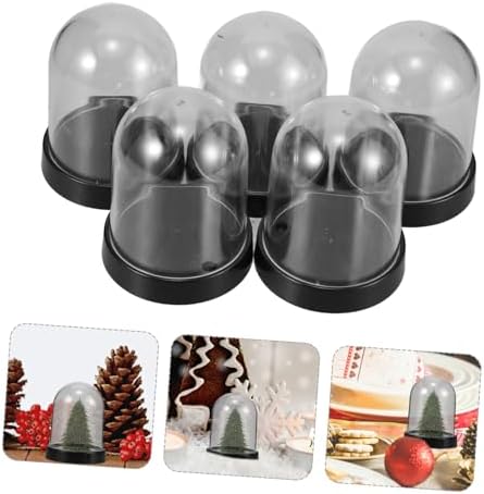 5pcs Mini Plastic Cloche Domes For Flowers And Crafts Display