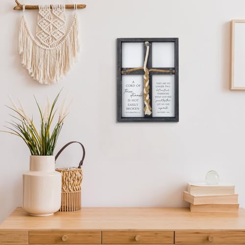 Three Strands Wedding Sign Wall Decor Unity Cross Black