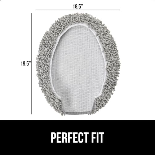 GORILLA GRIP Soft Chenille Toilet Lid Cover Gray