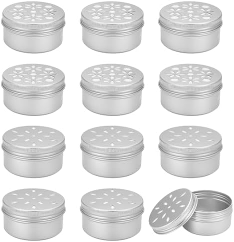 PH PandaHall 12pcs Aluminium Storage Tins with Hollow Lids