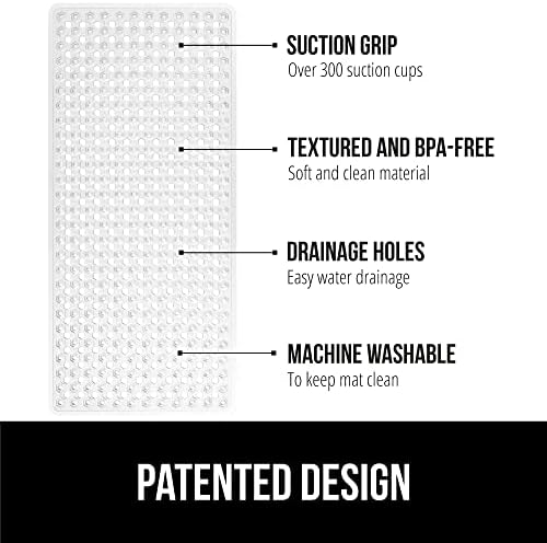 GORILLA GRIP Patented Bath Mat 35x16 Clear
