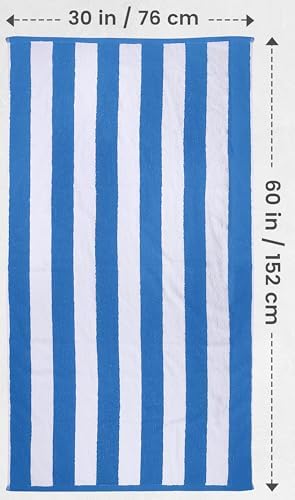 Utopia Towels 4 Pack Cabana Stripe Beach Towels 30x60 Inches