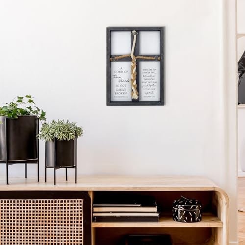Three Strands Wedding Sign Wall Decor Unity Cross Black