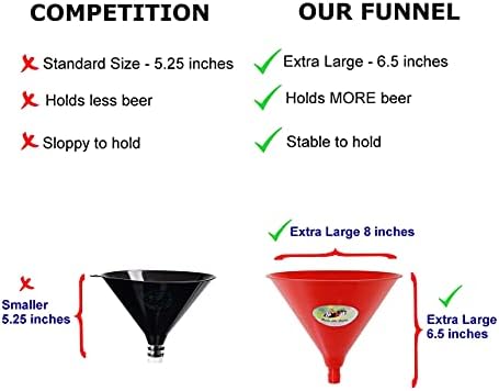 Beer Bong Funnel with Valve 25 Feet Long