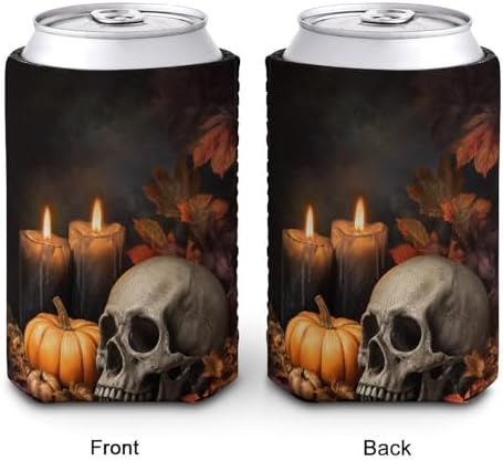 Halloween Skull Can Cooler Sleeve for Beer and Candles