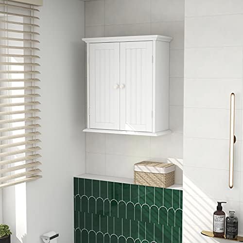 ChooChoo Bathroom Wall Cabinet with 2 Doors and Adjustable Shelves
