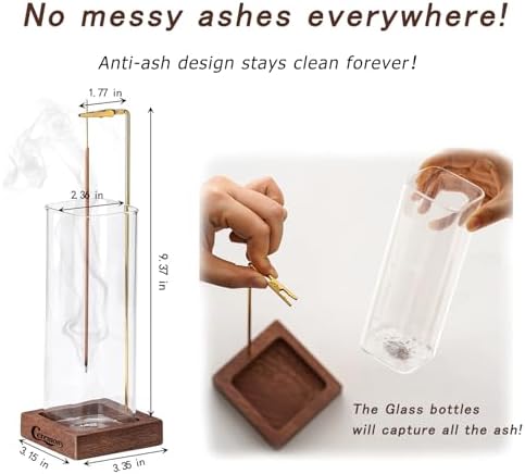 CEREMONY Incense Holder with Glass Ash Catcher and 20 Sticks