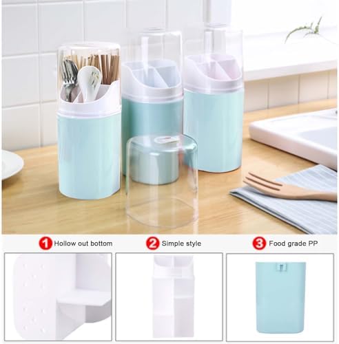 OUKENS 4 Grids Wall-Mounted Flatware Organizers With Clear Cover