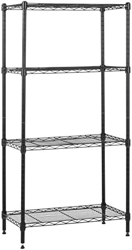 Amazon Basics 4 Shelf Steel Wire Storage Rack Black 48 Inches