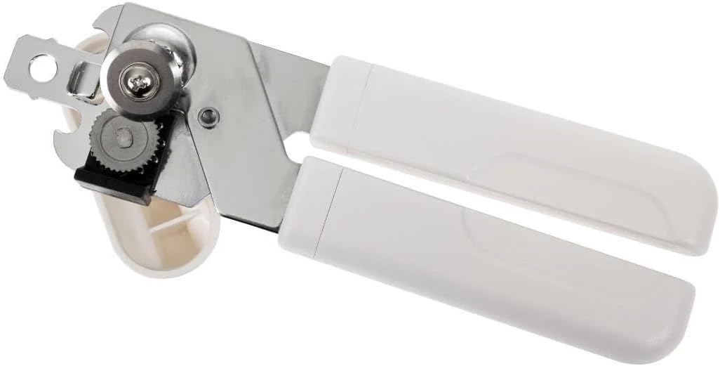 KitchenCraft Multi Function Can Opener with Bottle Cap Remover 18cm White Silver