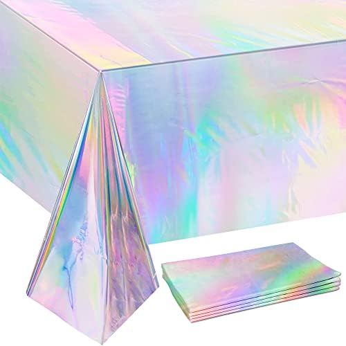 OHOME 4-Pack Iridescent Tablecloths for Parties