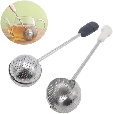 2 Pack Stainless Steel Mesh Tea Ball Infuser Black and White