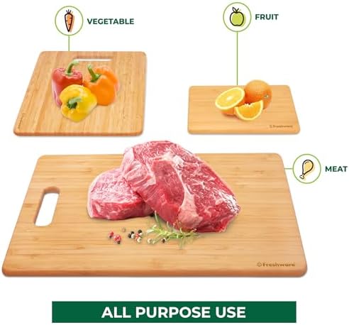 Freshware Bamboo Cutting Board Set of 3