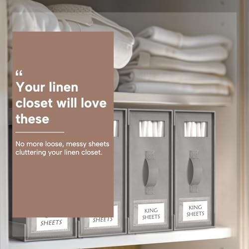 Criusia Bed Sheet Organizers 6 Pack Foldable Storage Box