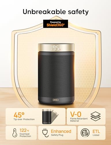 Dreo Space Heater Portable 1500W PTC Ceramic with Thermostat and Remote