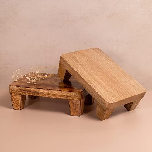 Wooden Tray Pedestal Decor 2 Finishes Available