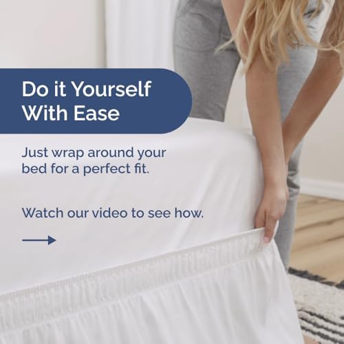 Wrap Around Dust Ruffle Bed Skirt - White - Queen Size