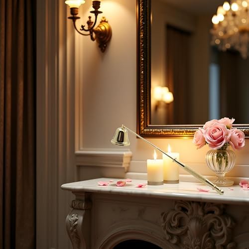 Gold Metal Candle Snuffer with Long Handle