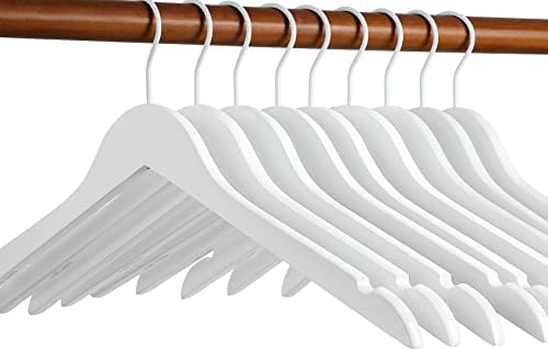 TOPIA HANGER Premium White Wooden Bride Hanger 10 Pack