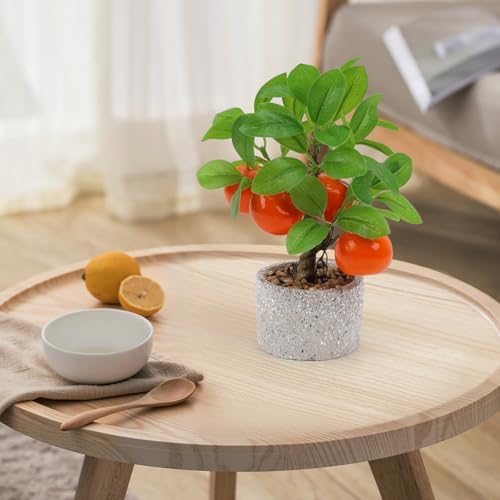 Woration Artificial Orange Tree Bonsai with Pot