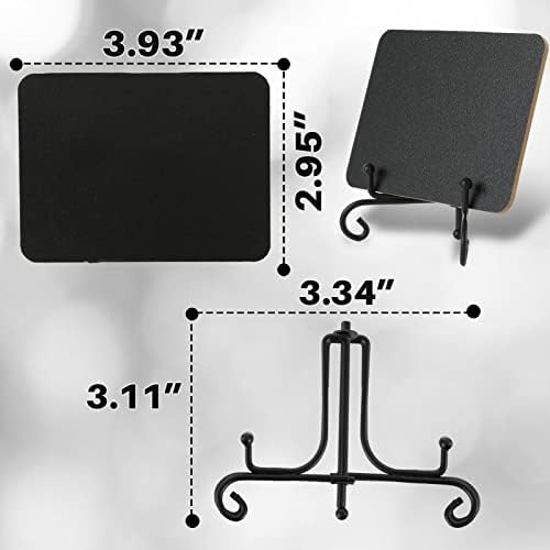 Mini Chalkboard Signs 18 Pack with Iron Stand and 2 Pens