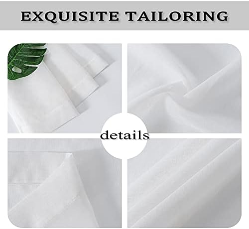 HUTO 95 Sheer Curtains White Grommet Drapes for Bedroom Living Room