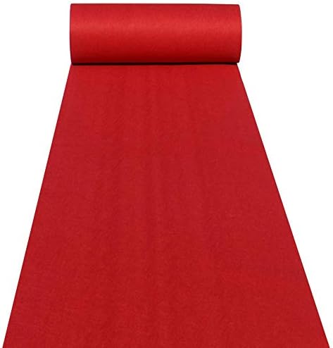 HUAHOO Red Aisle Runner Carpet Rug for Weddings and Events