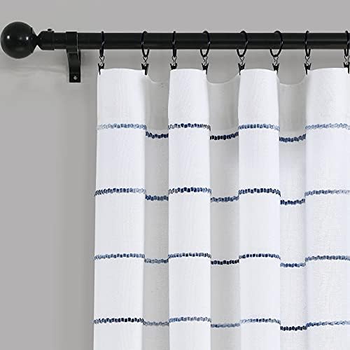 Lush Decor Ombre Stripe Cotton Curtain Panel Set Navy