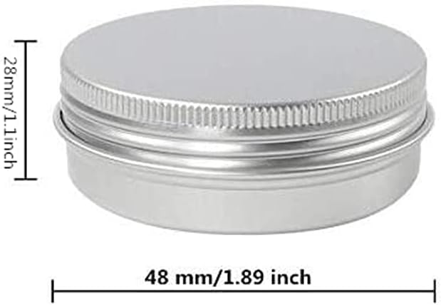 48 Pcs 1 Oz Silver Aluminum Cans with Screw Top Lids