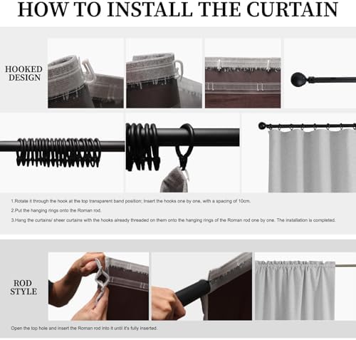 100 Linen Blackout Curtains 2 Panels Set 96 Inch Long