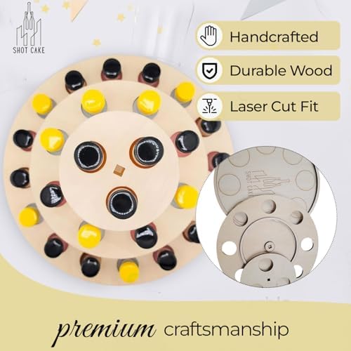 Shot Cake Party Centerpiece Display Three Tier Natural Wood